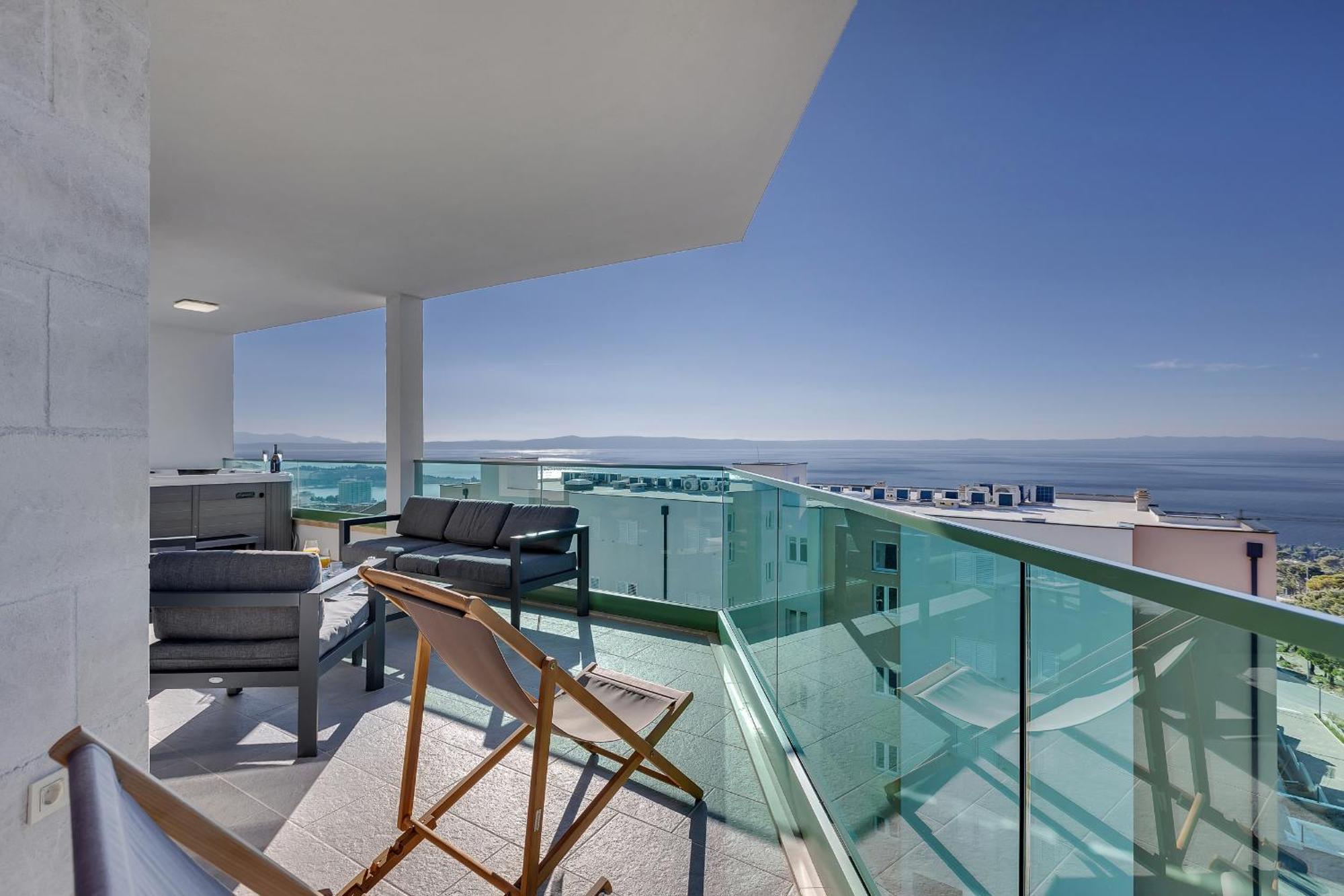 马卡尔斯卡Exclusive Penthouse Big Blue With Private Jacuzzi公寓 外观 照片